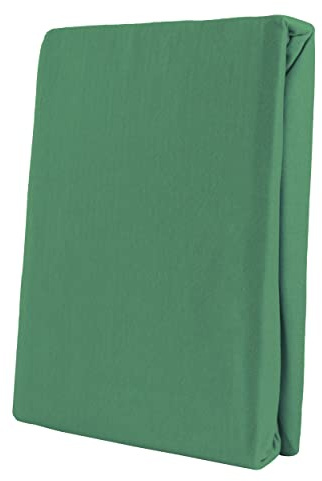 Leonado Vicent - Classic Spannbettlaken Bettlaken 100% Baumwolle Jersey Spannbetttuch in vielen Farben & Größen, Maße Spannbettlaken:120 x 200 cm - 130 x 200 cm, Farbe Spannbettlaken:Grün