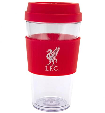 Liverpool F.C. Clear Grip Handless Travel Coffee Mug With Liverbird Crest Birthday Christmas Father's Day Present Gift