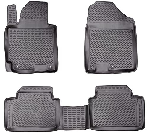 Elmasline 3D Gummimatten Set für KIA CEED 3 2018-2025 | Fußmatten Set mit hohem Rand - Zubehör