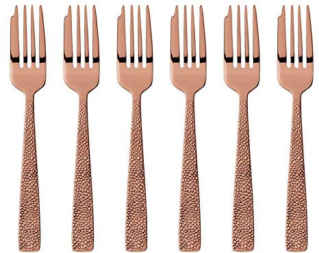 Set 6 Kuchengabeln Edelstahl/PVD Kupfer [SP]