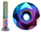 NICOLIE Mtb Fahrrad Headset Top Cap Oil Slick Aluminium Mountian Bike Vorbau Top Cap Ultralight 28,6Mm 1 1/8' Vorbau Top Caps Bmx Schüsselabdeckungen - Regenbogen