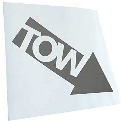 Kiwistar - Autoaufkleber - Grau - 12x10cm TOW - abschleppen - Auto - Car - Heckscheibe Auto Aufkleber wetterfest für Kfz LKW Mofa Truck - Sticker außen selbstklebend Tuning Zubehör für Fenster