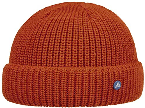 HAMMABURG Strick Dockermütze Beanie Wolle Made in Italy Damen Herren Herbst Winter orange One Size