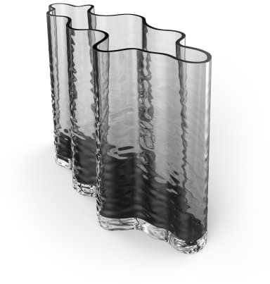 Cooee Design Gry Wide Vase 24cm Smoke, Glasvase, Tulpenvase, Aschefarbe