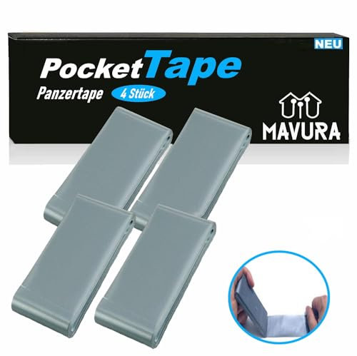 MAVURA PocketTape Panzertape Panzerband Gewebeband Ducttape Reparaturband Panzer Tape Gaffa Gaffer Universaltape [4 Stück]