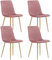 Sedia da pranzo Sedia da soggiorno con seduta in velluto con gambe color oro, ergonomica, ideale per soggiorno, ufficio, camera da letto o sala da pranzo, carico massimo: 120 kg, rosa set da 4