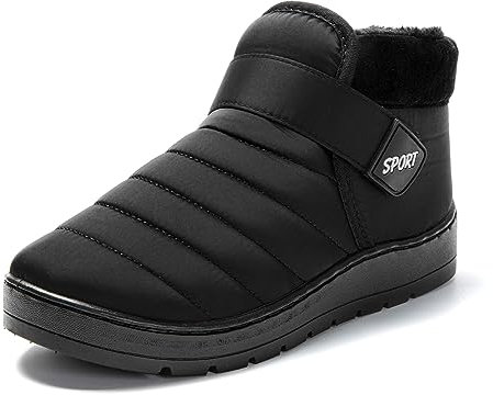 JOMIX Zapatillas Casa Hombre Invierno Calientes Pantuflas Hombre Cerradas de Felpa Botas Hombre con Cierre Zapatillas Hombre Casa Interior Exterior, Negro, 44 EU