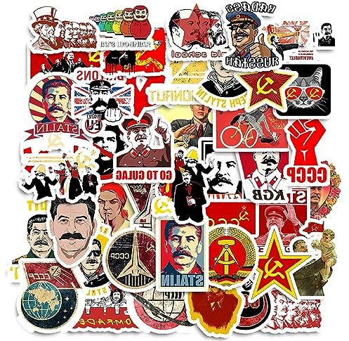 Kommunistische Party Aufkleber Kommunismus Sozialismus Proletariat Sowjetischer Stalin UdSSR CCCP Aufkleber Perfekt für Flasche Gepäck Aufkleber für Koffer Reisen Wasserdicht Vintage Lustig