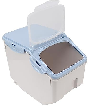 ZPSHYD Rice Storage Container with Measuring Cup - Organize Grains & More Easily! - Airtight Sealed Food Grain Organizer (15KG-Blue)