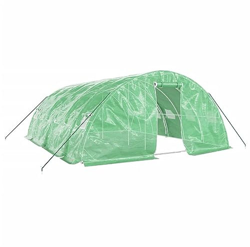 vidaXL Invernadero con Estructura de Acero Verde 30 m² 6x5x2,3 m