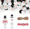 8 Set (40 Stück) Schneemann Holzperlen mit Schnur Schal Weihnachten Weihnachtsdeko Holz Weihnachtsperlen Deko Perlen Girlande DIY zum Basteln Party Dekor