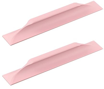 2 Pcs Self-Adhesive Cabinet Handles Sliding Door Handle Kitchen Cupboard Handles Aluminum Drawer Handles Self Stick Kitchen Handles for Wardrobe Closet Window (Pink)