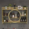 Portabottiglie Da Parete Con Ripiano Espositivo, Metallo Porta Vino, Vetrinetta Pensile, Espositore Creativo Per Vino, Cremagliera Pensile, 100cm