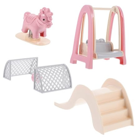 TOPPERFUN 1satz Miniatur Puppenhaus Zubehör Mit Schaukel Und Fußballtor Dekoration Für Puppenhaus-szenen Robust Und Langlebig Für Kreative Spielwelten