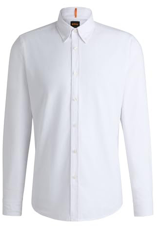BOSS Hommes Rickert M Chemise Regular en Coton avec col à Pointes boutonnées