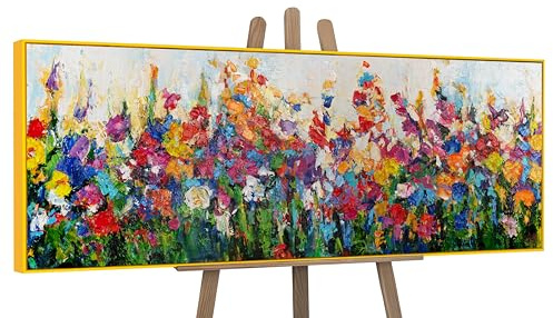 YS-Art Abstrakt Acrylbild Wirbelwind der Feldfarben handgemalt Bild Blumen