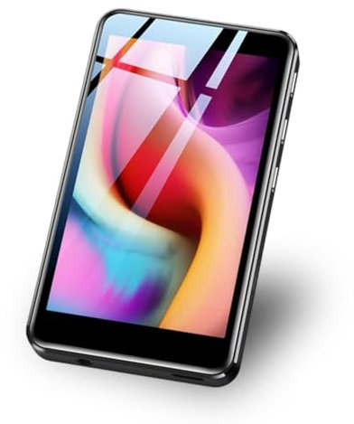 MP4 Player, BT WiFi HD Touch Screen Noise Reduction Voice Activated Music Recorder, with Earphone Memory Card Charging Cable, for Android (M26B (Quad Core) 128GB)