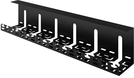 STALFLEX Kabelkanal Schreibtisch 60 cm - Kabelmanagement Kanal | aus Stahl für Unterschreibtisch - Kabelwanne Kabelführung Büro Home Office - Montage mit 5 Schrauben ohne Klebeband