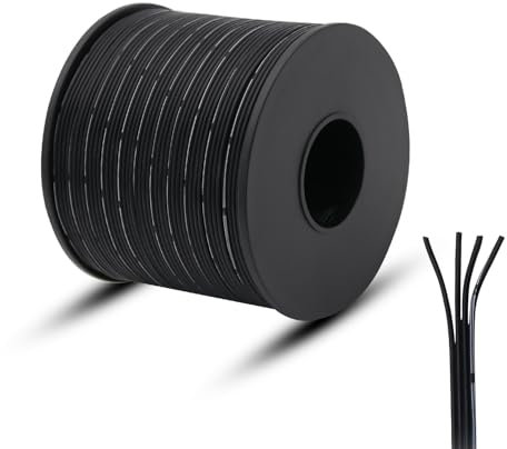 Uxney Cable eléctrico de 22 AWG, 7,5 m, 4 conductores, cable negro, alambre de cobre trenzado, ampliamente utilizado en la industria electrónica