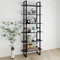 LAPOOH Hochschrank, Toilettenregal, Leiterregal, Bücherregal, Ordnerregal, Badezimmer Regal, Medienregal, Grau 80x30x210 cm Massivholz Kiefer