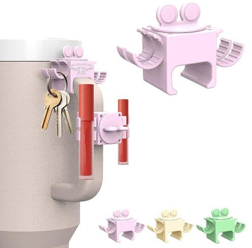 3-in-1 für Stanley Cup Chapstick-Halter, Griffhaken und Ring- und Schmuckhalter, doppelseitiger Haken, Reise-Lipgloss-Aufbewahrungshalter für Stanley Tumbler