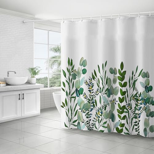 FAIRYGATE Bath Curtain Anti Schimmel Duschvorhang Stoff Wasserdicht und Trocknet Schnell Waschbar Textil Duschvorhänge mit 12 Duschvorhangringe für Badewanne und Dusche B9812