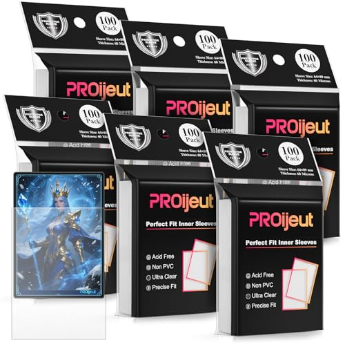 600 Pack Card Sleeves, Perfect Fit Sleeves Ideal for Double-sleeving, Trading Card Sleeve Compatible with MTG, TCG, Gaming Cards (60 Microns)