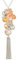 Bulinlin Silber Lange Kette Damen Silber Anhänger Kette mit Quasten Modeschmuck Kette Lang Geburtstagsgeschenk für Frauen(Orange)