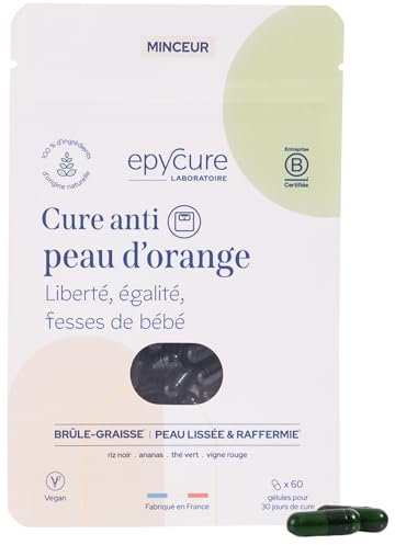 EPYCURE - Cure Anti Peau d'Orange - Réduit Cellulite, Lisse & Raffermit Peau, Améliore Circulation & Tonifie la Silhouette - 100% Naturel - Vigne Rouge, Thé Vert - 1 Mois - Vegan - Fabriqué en France