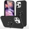 EYZUTAK Case for iPhone 16 Pro, 360 Degree Rotation Magnetic Metal Finger Ring Holder Magnet Car Holder Inner Silicone with Camera Protection Glossy Anti-drop Hard Cover - Black