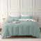 SOULFUL Housse de Couette 220x240 Coton, Vert Aqua Ensembles de Housse de Couette avec Fermeture Éclair, 100% Coton Lavé, Texture Lin, Parure de Lit 220x240 Coton avec 2 Taie d'oreiller 65x65 cm