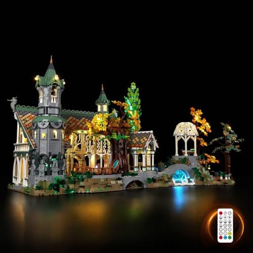 Kyglaring Led Licht Kompatibel mit Lego Icons Der Herr Der Ringe: Bruchtal 10316 Bausteine, LED Beleuchtungszubehör für das Lego Modellset 10316, RC Sound Version (Kein Modell)