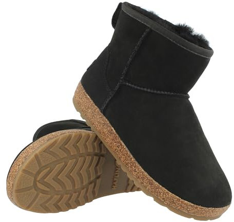 HAFLINGER Lammfell Leder Boots Aino Outdoor Stiefel unisex Schwarz (Schwarz 3), Gr 38