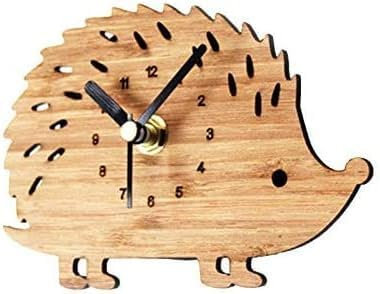 Codulu Holzuhren Mode Tier Igel Kühlschrank Pastoral Cartoon Uhren