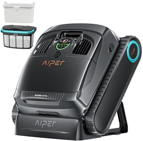 AIPER Robot Limpiafondos Piscina Scuba X1 Pro, Aspirador para Fondos de Piscina, Limpieza de Línea de Flotación,3 Modos,Planificación Inteligente y Programación, Ideal Piscinas Enterradas hasta 200m²