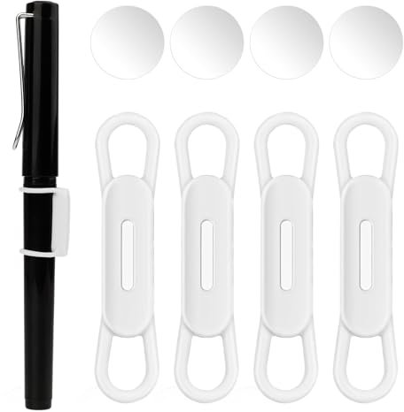 JJUNW 4 Stück Magnetischer Stifthalter, Silikon Magnetischer Bleistifthalter Pen Holder Clip Tragbarer Stifthalter Magnetisch für Schreibtisch Kühlschrank Whiteboards Büro(Weiß)