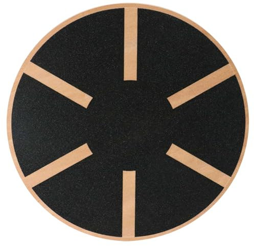 BILDER - Rundes Balanceboard aus Holz, Propriozeptives Brett mit rutschfester Oberfläche - Verbessert Kraft und Koordination, Fitnessgeräte für Zuhause Büro, geeignet für Pilates, Yoga und Fitness
