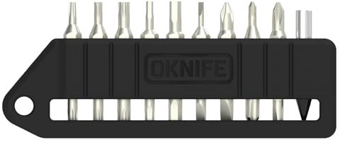 OKNIFE MBS1 4mm Hex Bit Screwdriver Set, 9 PCS Durable S2 Tool Steel Double-Ended Bit Set with Eternal Pencil, Ideal for Opry, D1, U1 Pro Series and Other 4mm Hex Nut Drivers