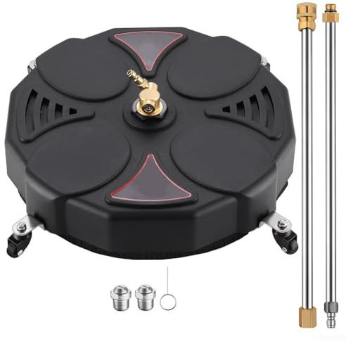 Nettoyeur Haute Pression électrique, autolaveuse Ronde de 13 Pouces, Nettoyeur de Surface Professionnel 2500 PSI avec 4 Roues pour Le Nettoyage des trottoirs des Parcs