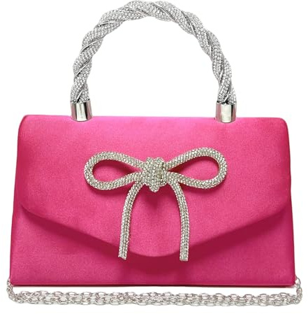 LJMBOEN Abendtasche für Damen, glitzernde Schleife, Clutch, Geldbörse, Hochzeit, Glitzer, Strass, Clutch, elegante Handtaschen für Party, Abschlussball