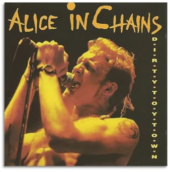 POKKMNJB Alice in Chains Rockband-Poster, ästhetischer Leinwand-Kunstdruck, Heimdekoration für Schlafzimmer, Wohnzimmer, 30 x 30 cm, ungerahmter Stil