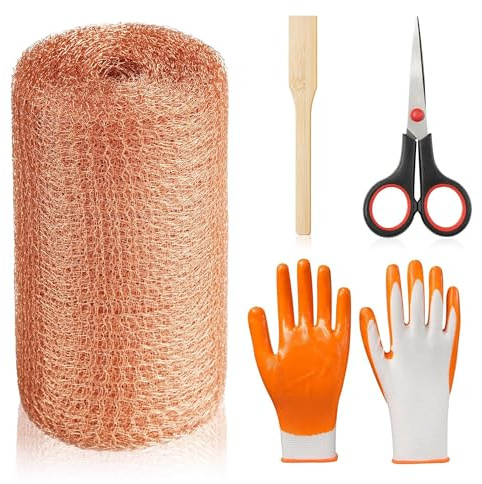 Kupferband gegen Schnecken Schneckenschutz 10m, copper mesh rodent pest control, Kupferdraht Gegen Schnecken Hochbeet 14cm Breite, 100% Kupferdraht Kupferwolle für Garten Schneckenabwehr Hochbeet