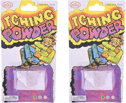 2 Stück Extrem Stark Juckpulver, Lustiges Juckreizpulver, Sicheres Prank Pulver, Kreatives Scherzartikel, Tragbar 14 x 7,5 cm, Spaß Scherzzeug für Party