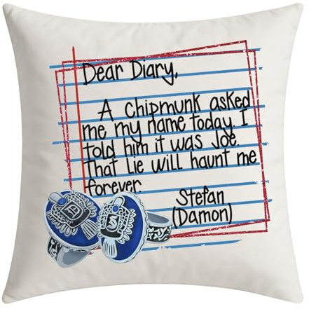FUNYSO Salvatore Brothers Geschenk-Kissenbezug, TV-Show-inspiriert, dekorativer Kissenbezug, für Wohnzimmer (Dear Diary PC UK)