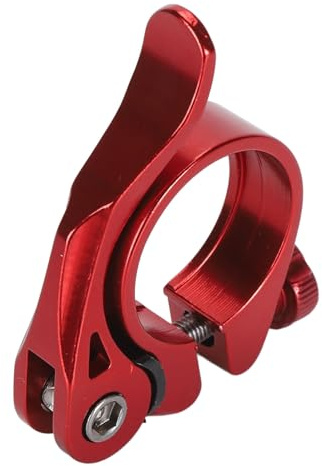 Fahrrad-Sattelstützenklemme, Aluminiumlegierung, leicht, Schnellspanner, Mountainbike, Rennrad, 31,8 mm (Rot)