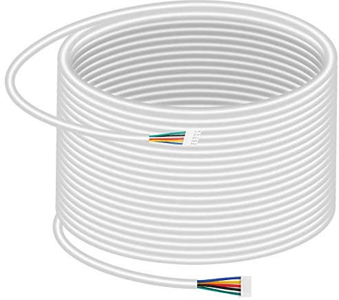 Cable para Timbre, 35m 0.5mm 5 Hilos Cable de Cobre Flexible para de Teléfono Video de la Puerta
