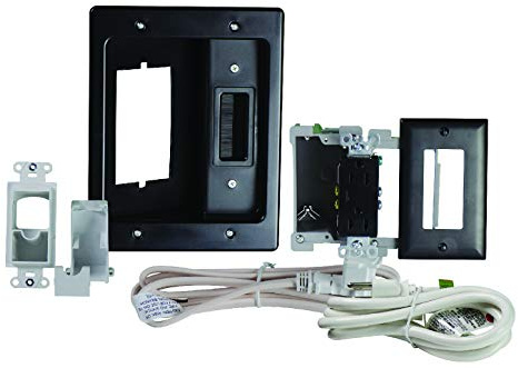 Legrand-On-Q HT22U2BKR6 HT22U2 Einbau-Flachbild-TV-Kabel-Concealer-Kit mit Netzlösung, oben: schwarz, unten: weiß
