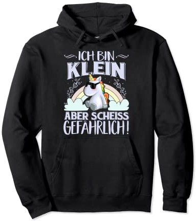 Damen Spruch Klein Aber Gefährlich Einhorn Pullover Hoodie