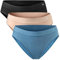DANISH ENDURANCE Culottes en Fibre de Bambou Stretch, Slips Ultra Doux & Confortables, Femme, Lot de 3, De Plusieurs Couleurs (1 X Noir, 1 X Beige Nude, 1 X Bleu), XL/XXL