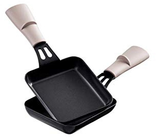 Lot de 2 poêlons raclette rectangulaires manche Minéral
